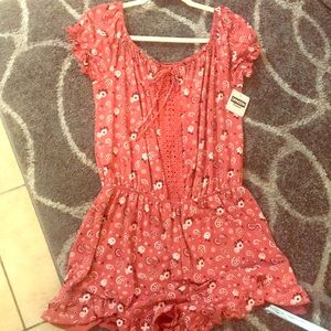 Kohl’s Paisley tie front smoked romper!